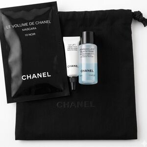 CHANEL Beauty Set In A Black Draw String Pouch